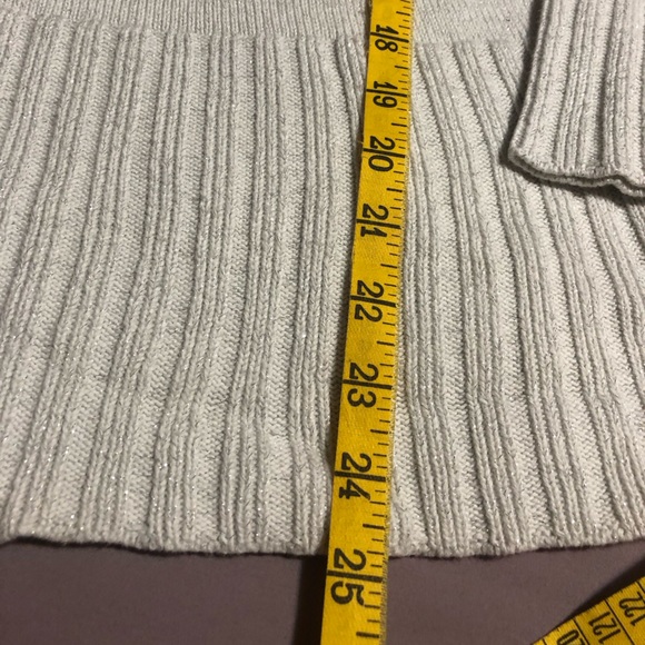 White Sequins V-Neck Sweater - Picture 8 of 9